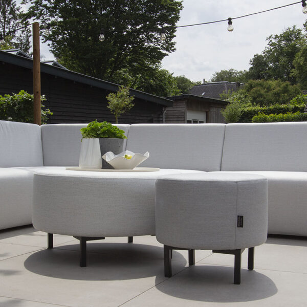Urbansofa paris hockers sunbrella outdoor stoffen savana whisper groot natte grey chine klein vierkant