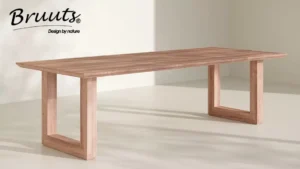 Eettafel rechthoek U-poot hout