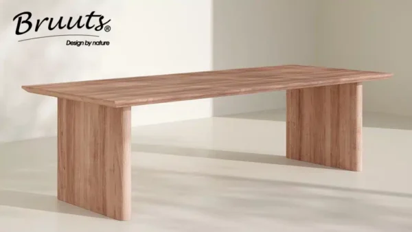 Eettafel rechthoek kolompoot hout