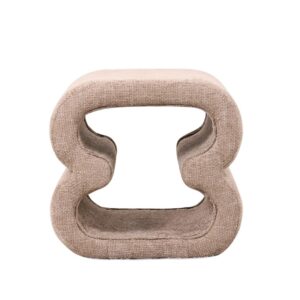 Hocker Inez in stof chenille beige