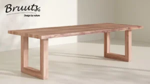 Eettafel Live edge rechthoek U-poot hout