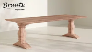 Eettafel rechthoek kloosterpoot hout