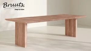 Eettafel rechthoek kolompoot hout recht