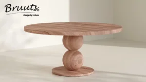 Eettafel rond bolpoot hout