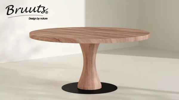 eettafel rond kolompoot vaas