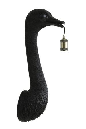 Wandlamp Ostrich Zwart 25x19x72cm