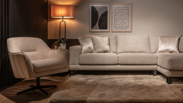 UrbanSofa Milan Loungebank Carlyle Nature en Tygo fauteuil Verona Nature