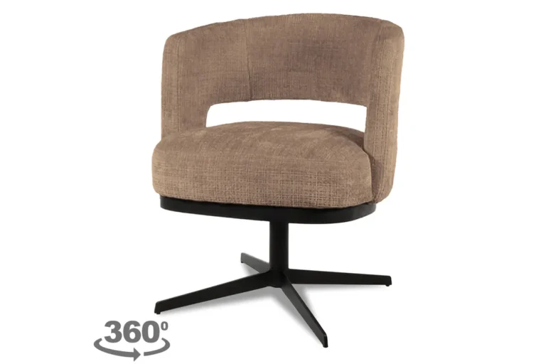 Eetkamerstoel Bruce met draaipoot 360° – Cinnamon