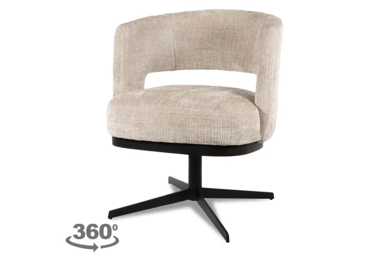 Eetkamerstoel Bruce met draaipoot 360° – Naturel