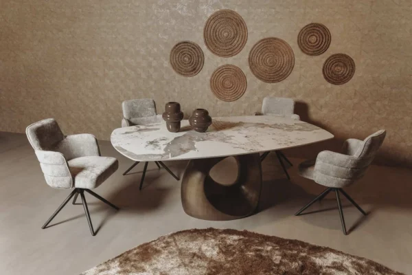 Eettafel castello marmer brons sfeerfoto