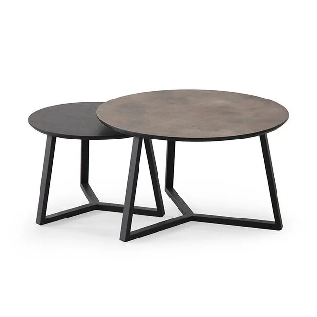 Salontafel rond cassio – organische set van 2 hpl
