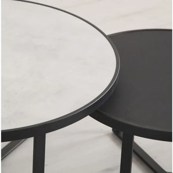 Salontafel rond emilia – organische set van 2 hpl 1