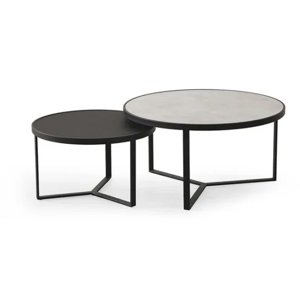 Salontafel rond emilia – organische set van 2 hpl