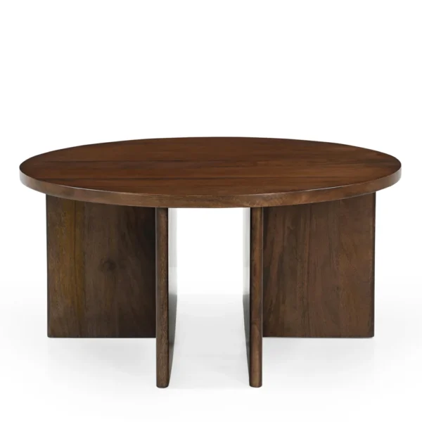 Salontafel jade rond walnut
