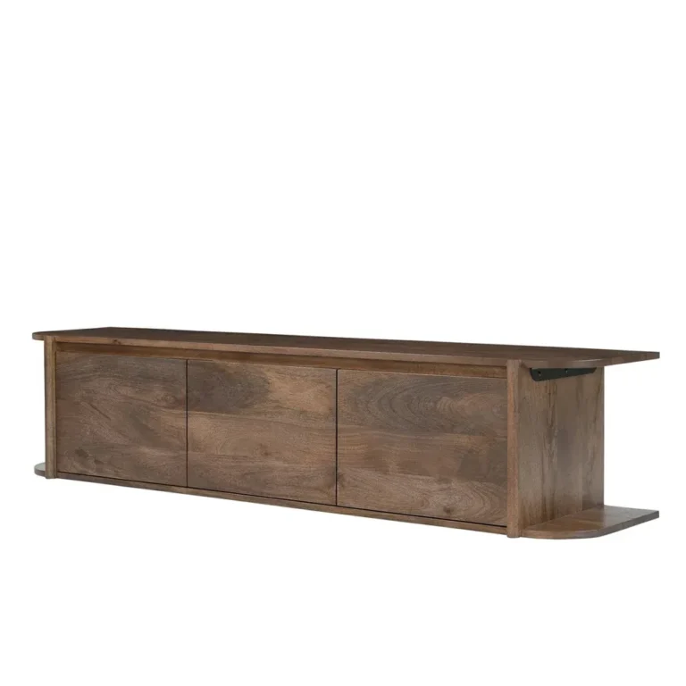 TV kast Jade zwevend Naturel en Walnut – Bruin, 160 x 35 x 40 cm