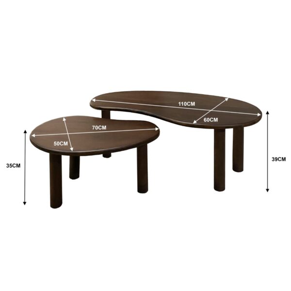 Salontafel Brix Nubi Brown Set of 2