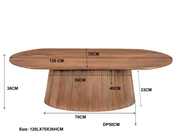 Salontafel Salvator naturel ovaal