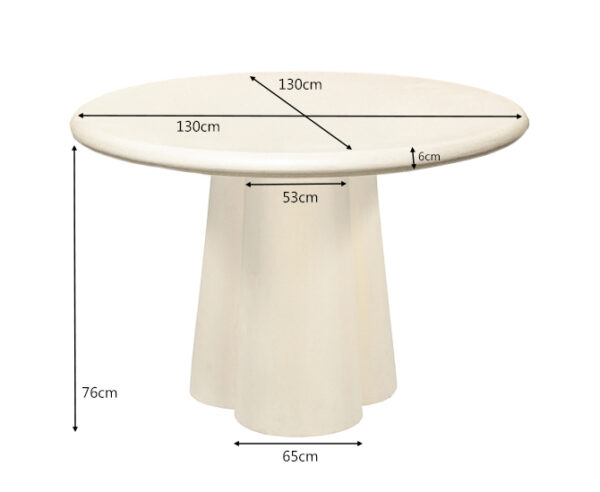 Eetkamertafel Brix Clubs Sandy Rond Ø130cm