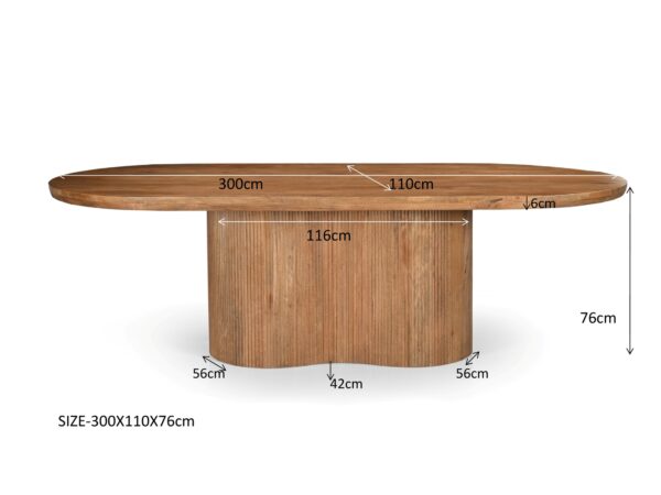 Eetkamertafel Sevilla ovaal Naturel