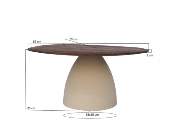 Salontafel Brix Marron organisch 86 cm