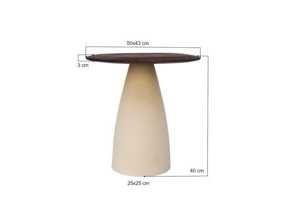 Bijzettafel Brix Marron organisch 50 cm