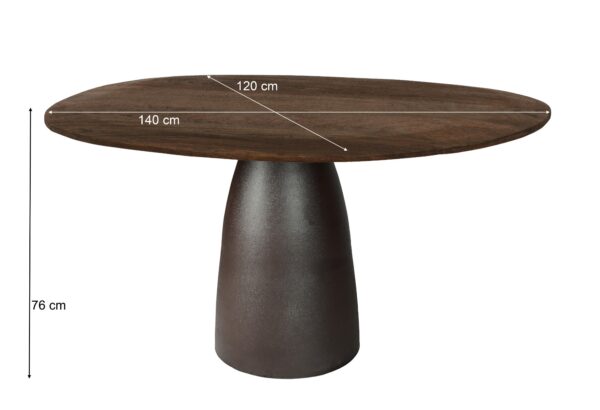 Eetkamertafel Brix Marron Espresso organisch140cm
