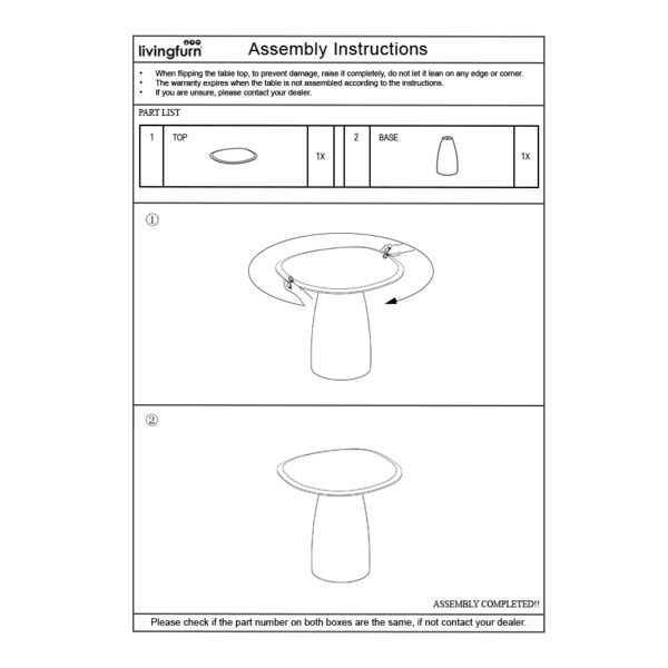Bijzettafel brix marron organisch 50 cm 1