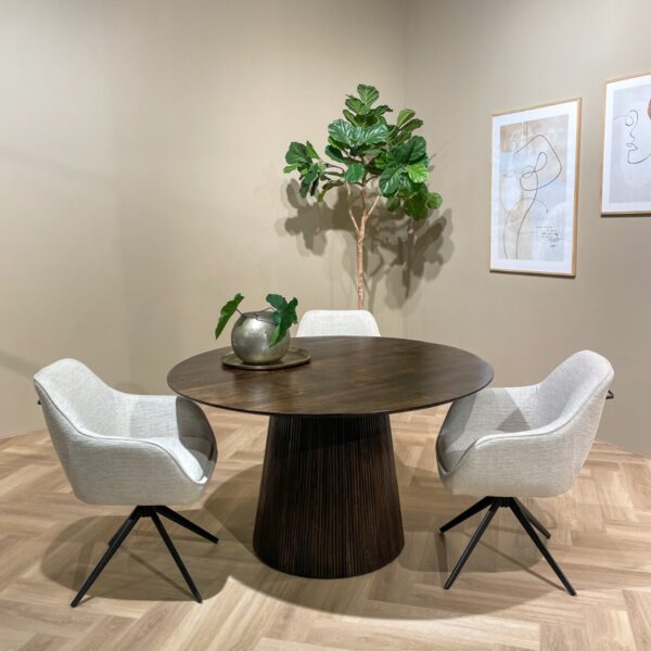 Eetkamertafel salvator walnut rond Ø130cm 1