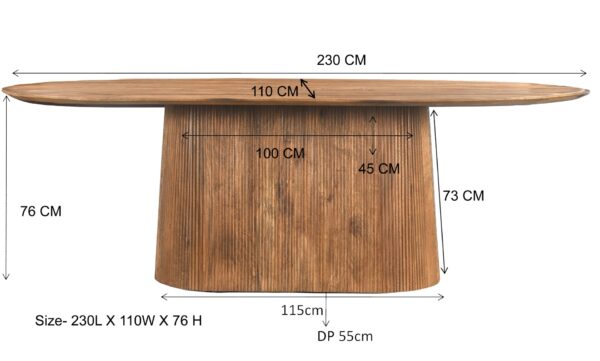 Eetkamertafel salvator naturel ovaal 230cm 2