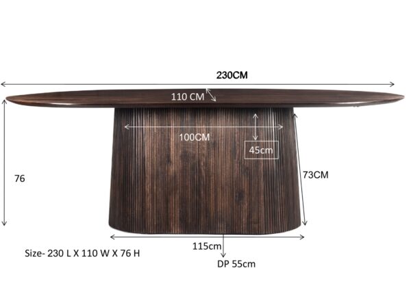 Eetkamertafel salvator walnut ovaal 230cm 2
