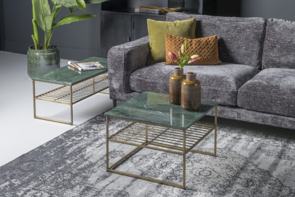 Salontafel dian marble green gold 55cm