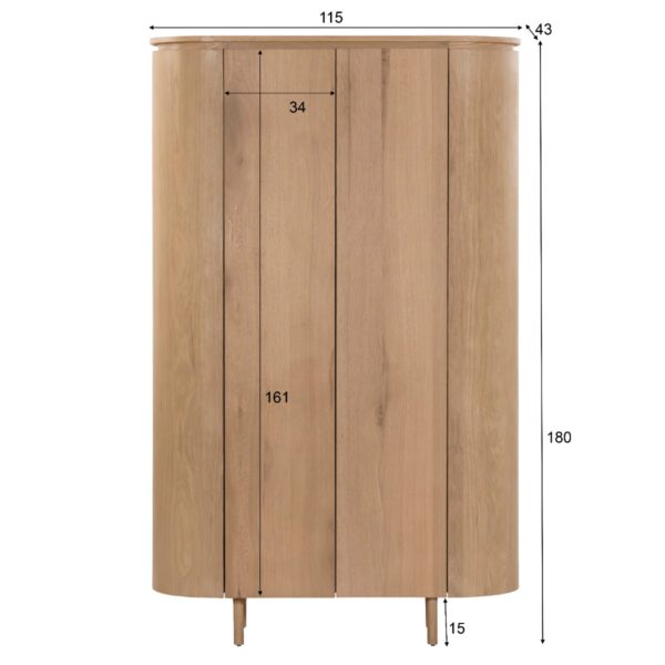 Wandkast tobago naturel 180cm 1