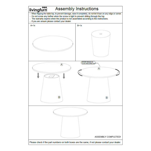 Eetkamertafel Brix Bottecino Rond