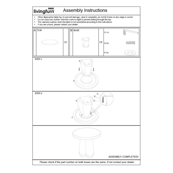 Bijzettafel Brix Clubs Sandy rond Ø50cm