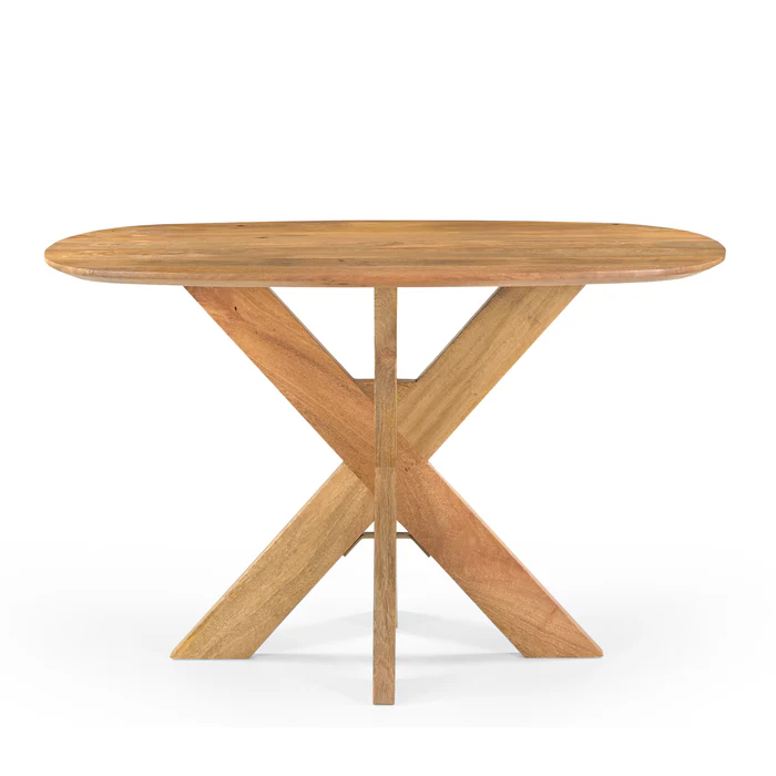 Eettafel Deens Ovaal Runa met Houten Onderstel 120-220cm – 120 x 80 x 76 cm