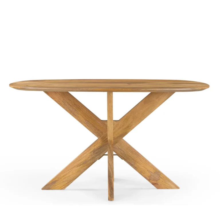 Eettafel Deens Ovaal Runa met Houten Onderstel 120-220cm – 140 x 90 x 76 cm