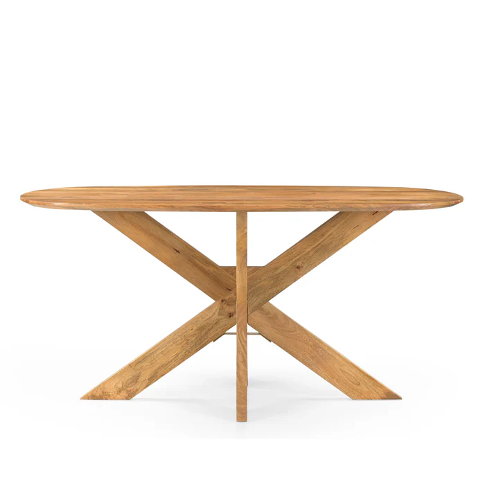 Eettafel Deens Ovaal Runa met Houten Onderstel 120-220cm – 160 x 100 x 76 cm