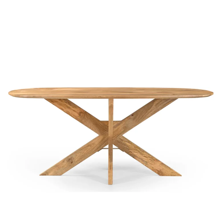 Eettafel Deens Ovaal Runa met Houten Onderstel 120-220cm – 220 x 110 x 76 cm