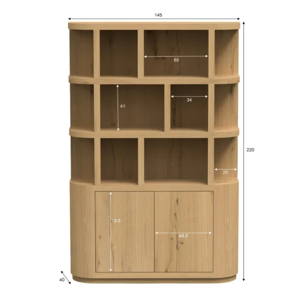 Boekenkast Novero in Naturel