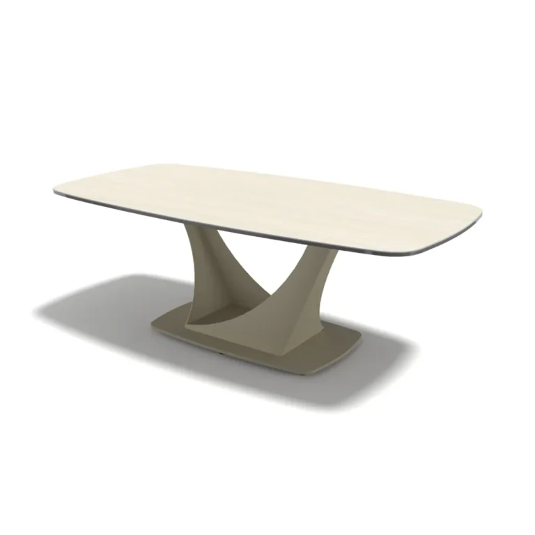 Salontafel NARU met een blad in 8 mm glas + 3 mm keramiek