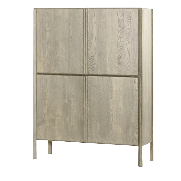 Opbergkast Amalfi – White wash, 120 x 42 x 160 cm