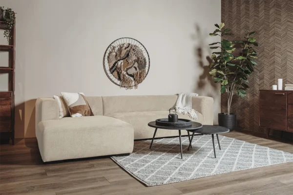 Glasgow 2,5 zits+chaise lounge enjoy 100 gespiegeld