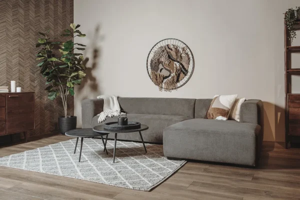 Glasgow 2,5 zits+chaise lounge enjoy 456 iron grey