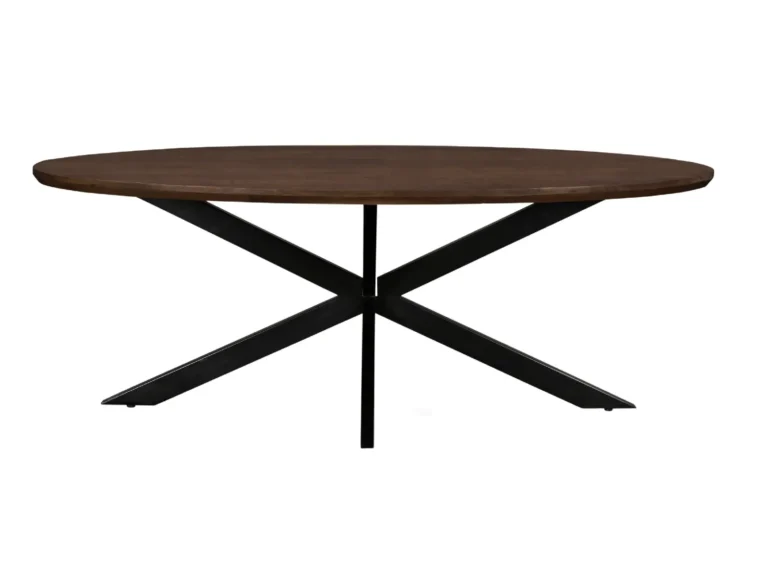 Eetkamertafel Jesper – Deens ovaal – Bruin, 240 x 110 x 76 cm