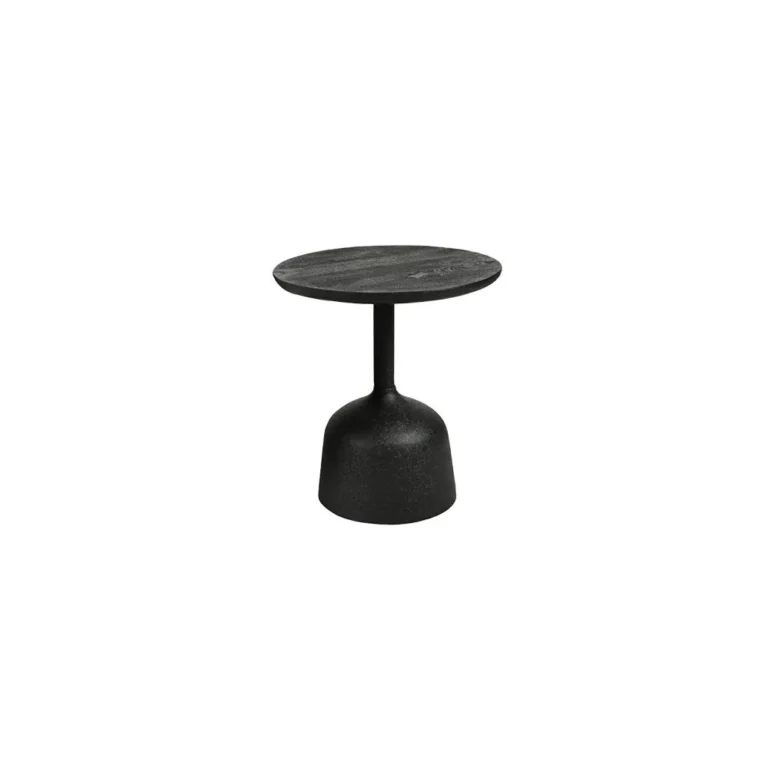 Bijzettafel Elba – Mangohout  – zwart – rond