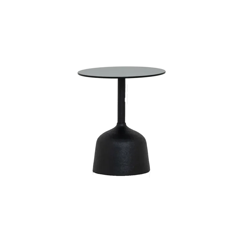 Bijzettafel Elba – glas  – zwart – rond