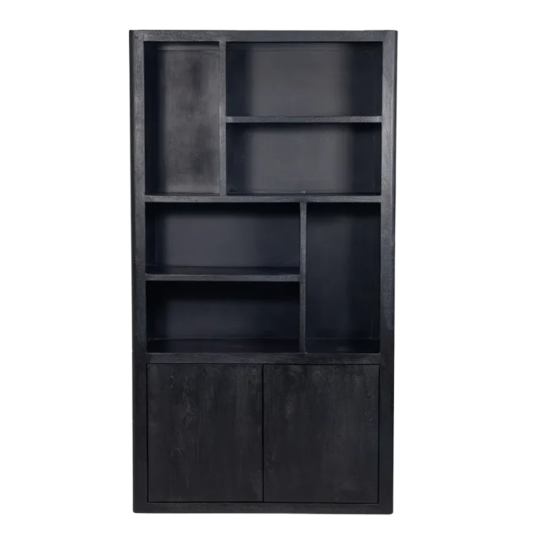 Boekenkast Tenna – Zwart, 120 x 45 x 220 cm