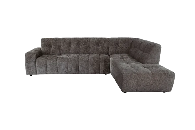 Loungebank Memphis – Memphis Ottoman rechts, Haga 16 charcoal-Houtskool