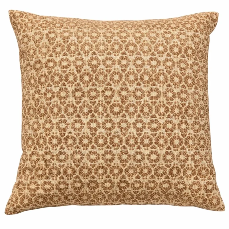 Sierkussen SHIVA 45×45 cm – bloemmotief – Cartouche – bruin
