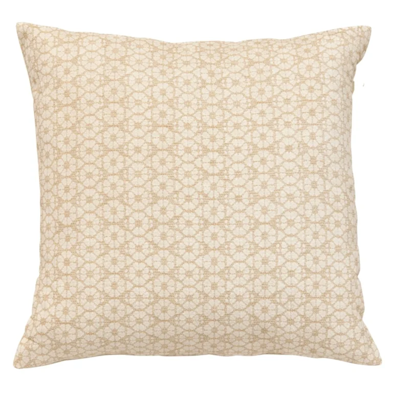 Sierkussen SHIVA  45×45 cm – bloemmotief – White Swan – wit